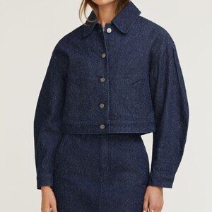 Dark Indigo Boucle Denim Jacket